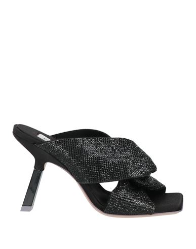 Sebastian Milano Woman Sandals Black Size 7 Textile Fibers