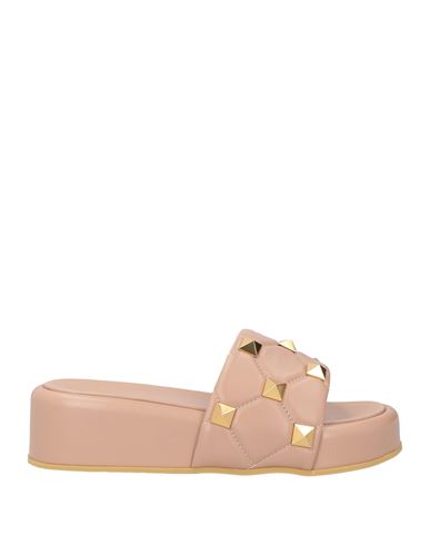 Valentino Garavani Woman Sandals Blush Size 7 Leather In Pink