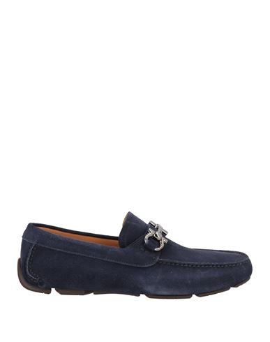 Ferragamo Man Loafers Navy Size 7.5 Calfskin In Blue