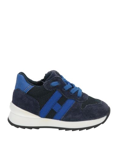 Shop Hogan Toddler Boy Sneakers Midnight Blue Size 9c Leather, Textile Fibers