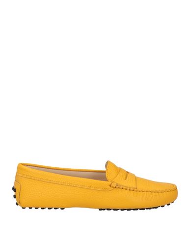 Tod's Woman Loafers Yellow Size 7.5 Leather