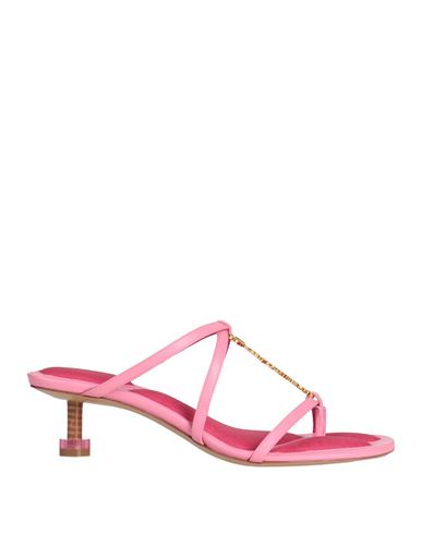 Jacquemus Woman Thong Sandal Pink Size 8 Leather