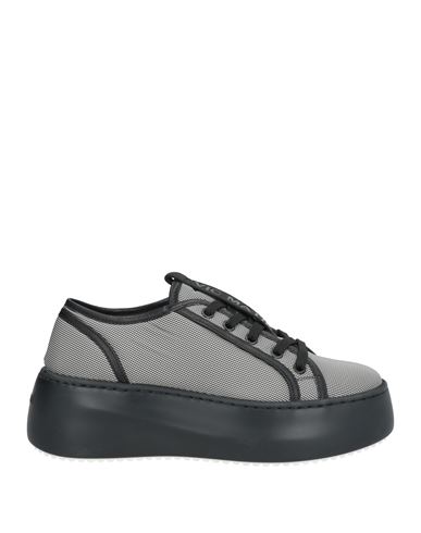 Vic Matie Vic Matiē Woman Sneakers Black Size 8 Leather, Textile Fibers In Gray