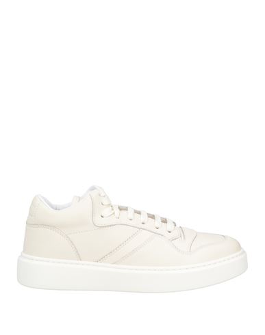 Doucal's Man Sneakers Ivory Size 8 Leather In White