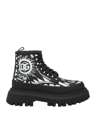 Dolce & Gabbana Babies'  Toddler Boy Ankle Boots Black Size 9c Textile Fibers, Calfskin
