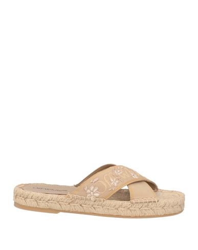 Off-white Woman Espadrilles Beige Size 8 Textile Fibers In Sand