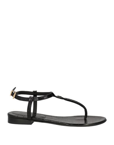 Zadig & Voltaire Woman Thong Sandal Black Size 8 Leather