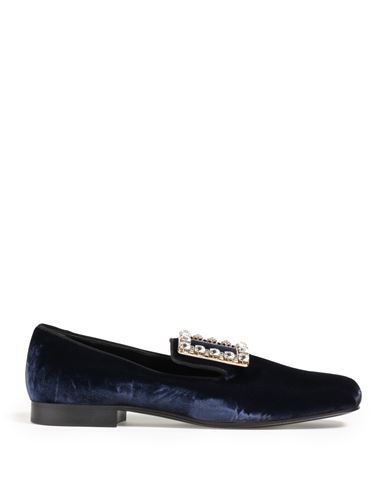 Roger Vivier Woman Loafers Midnight Blue Size 5 Textile Fibers