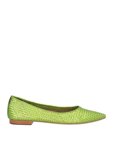 Strategia Woman Ballet Flats Acid Green Size 8 Leather