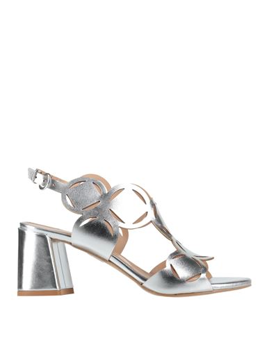 Nacrèe Woman Sandals Silver Size 9 Textile Fibers In Metallic
