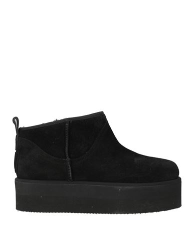 Ennequadro Woman Ankle Boots Black Size 11 Leather, Textile Fibers