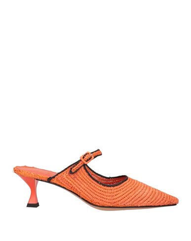 Hadel Woman Mules & Clogs Orange Size 6 Textile Fibers