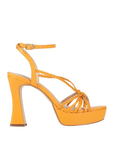 Emmenne By Martina Nanni Woman Sandals Ocher Size 8 Leather In Yellow