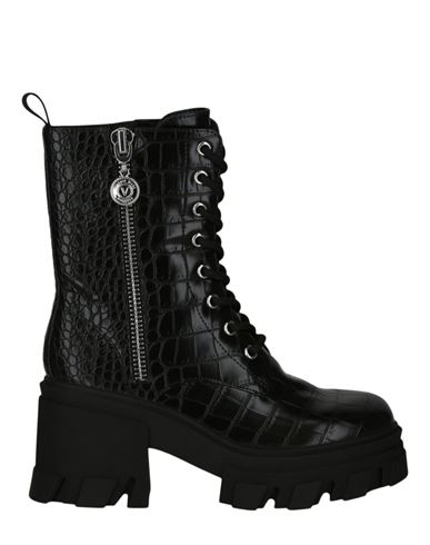 Versace Jeans Round-head Short Boots In Black