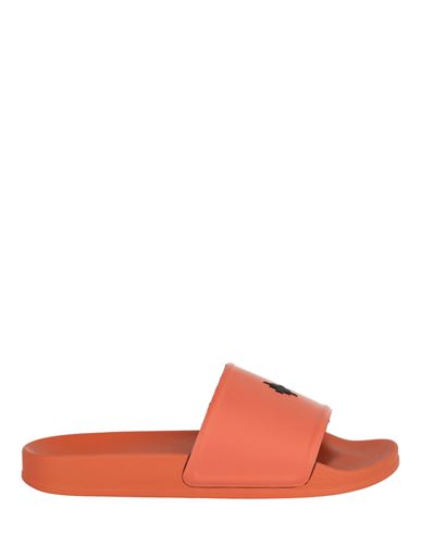Marcelo Burlon County Of Milan Marcelo Burlon Cross-print Slides Man Sandals Orange Size 9 Polyurethane