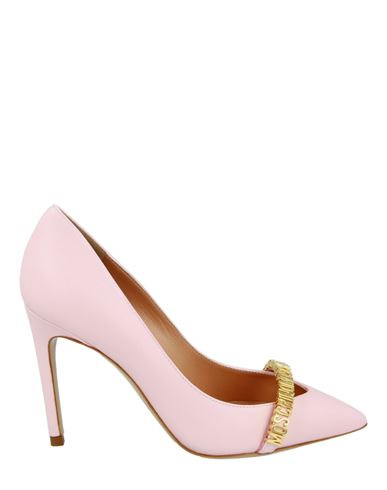 Moschino Logo Lettering Pointed Toe Pumps Woman Pumps Pink Size 8 Calfskin