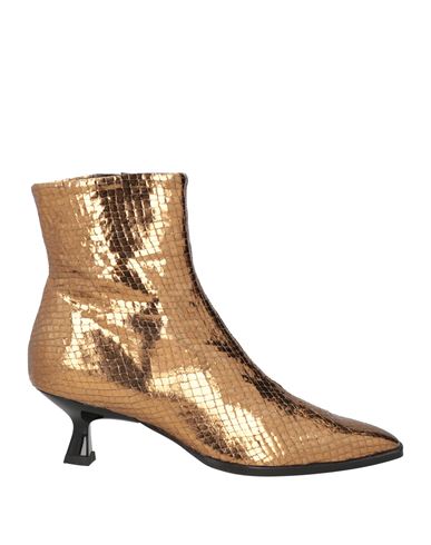 Zinda Woman Ankle Boots Bronze Size 7 Leather In Multi