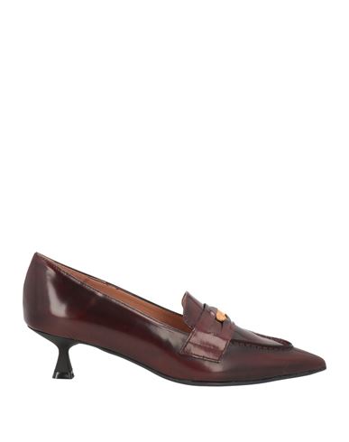 Bianca Di Woman Loafers Burgundy Size 6 Leather In Red