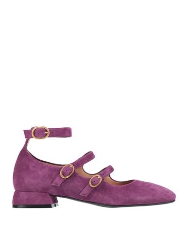 Bianca Di Woman Ballet Flats Purple Size 11 Leather In Purple