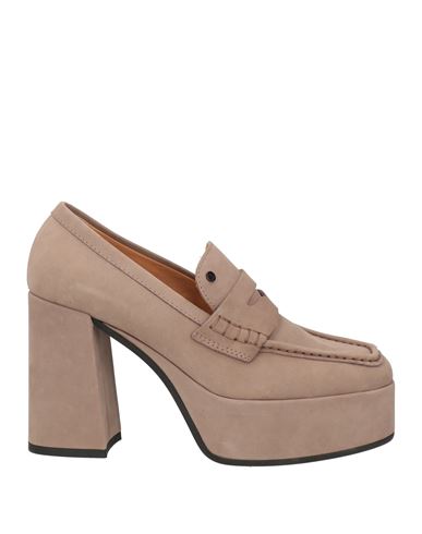 Loriblu Woman Loafers Grey Size 7 Leather In Brown