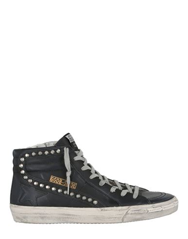 Golden Goose Slide Classic High-top Distressed Sneakers In Black