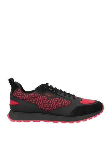 Hugo Boss Hugo Man Sneakers Red Size 11 Leather, Textile Fibers In Red