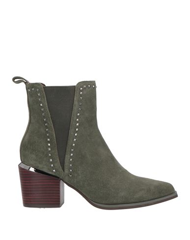 Alma En Pena . Woman Ankle Boots Military Green Size 8 Leather