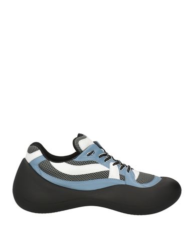 Jw Anderson Man Sneakers Pastel Blue Size 7 Calfskin, Textile Fibers