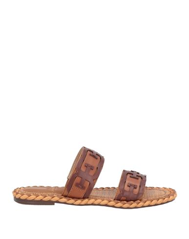Sam Edelman Woman Sandals Tan Size 7.5 Leather, Textile Fibers In Brown