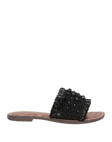 Sam Edelman Woman Sandals Black Size 7 Natural Raffia, String In Black