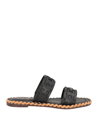 Sam Edelman Woman Sandals Black Size 7.5 Leather, Textile Fibers In Black