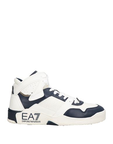 Ea7 Man Sneakers Navy Size 9 Textile Fibers In White