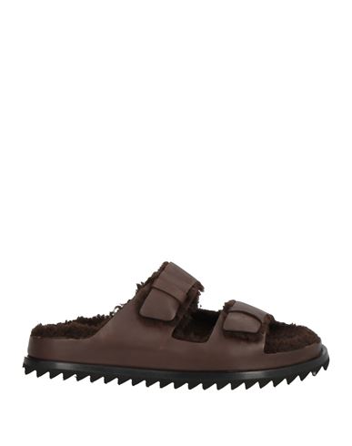 Officine Creative Italia Woman Sandals Dark Brown Size 8 Leather In Multi