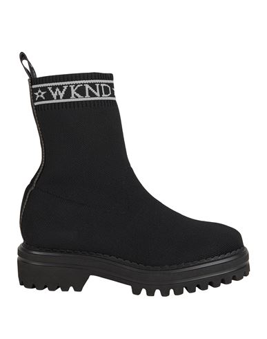 Weekend By Pedro Miralles Woman Ankle Boots Black Size 9 Textile Fibers In Black