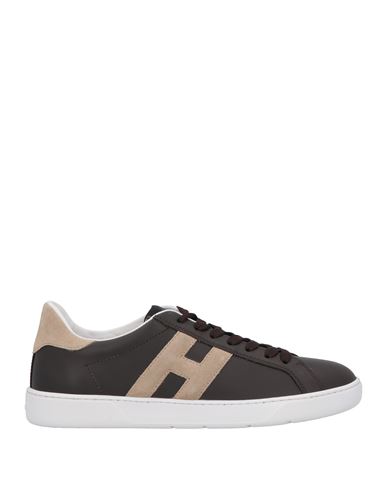 Hogan Man Sneakers Dark Brown Size 8.5 Leather In Brown
