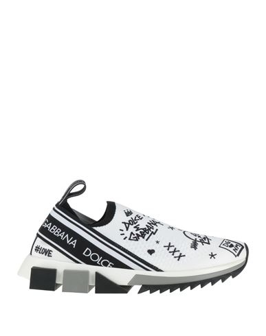 Dolce & Gabbana Woman Sneakers White Size 4 Polyester, Polyamide, Cotton, Viscose, Elastane