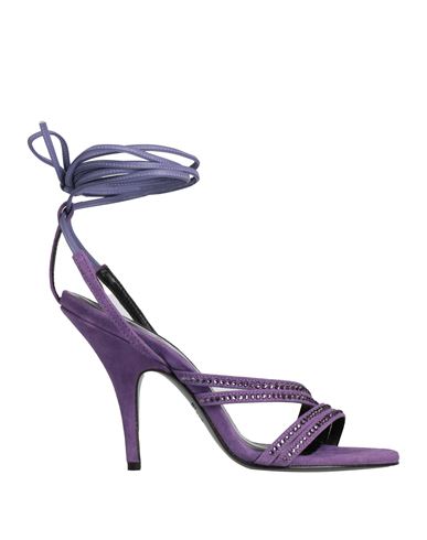 Patrizia Pepe Woman Sandals Purple Size 8 Leather In Purple