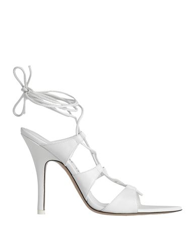 Attico The  Woman Sandals White Size 8 Leather In White