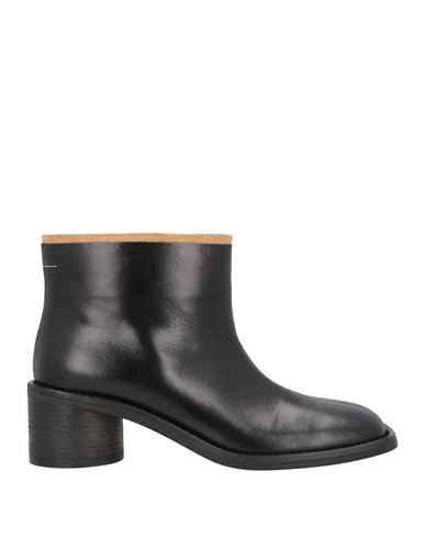 Shop Mm6 Maison Margiela Woman Ankle Boots Black Size 8 Leather