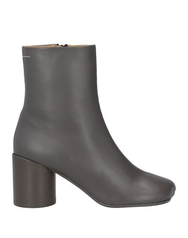 Shop Mm6 Maison Margiela Woman Ankle Boots Taupe Size 6 Leather In Grey
