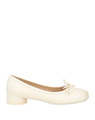 Mm6 Maison Margiela Woman Ballet Flats Ivory Size 6 Leather