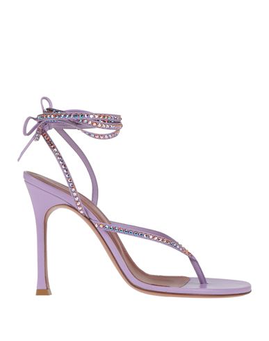 AMINA MUADDI AMINA MUADDI WOMAN THONG SANDAL MAUVE SIZE 8 LEATHER 