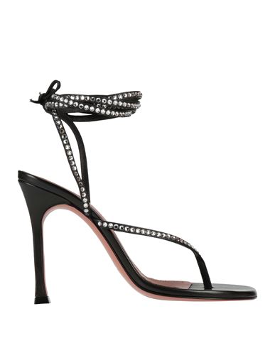AMINA MUADDI AMINA MUADDI WOMAN THONG SANDAL BLACK SIZE 10 LEATHER 
