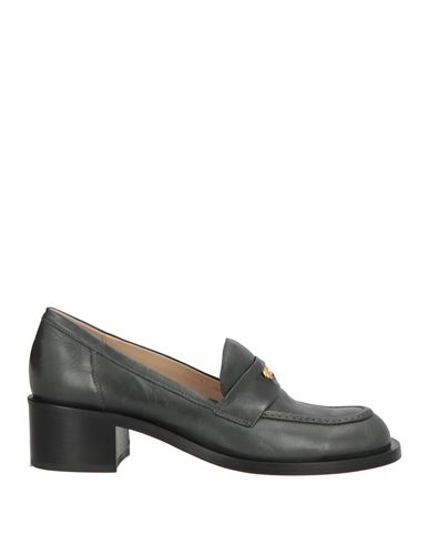 Pomme D'or Woman Loafers Charcoal Size 6 Leather In Gray
