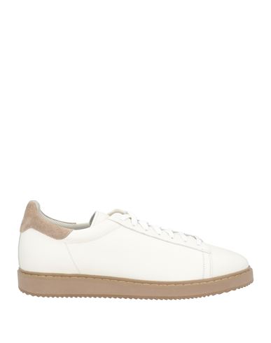 Brunello Cucinelli Man Sneakers Ivory Size 11 Leather In White