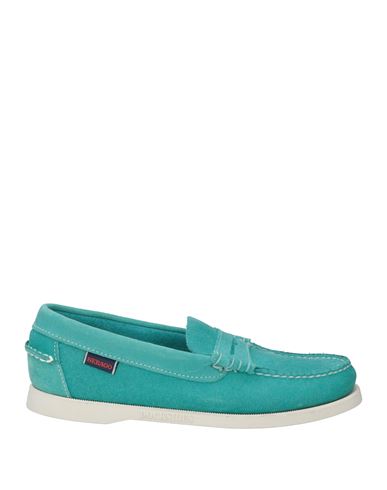 Sebago Docksides Woman Loafers Turquoise Size 7 Leather In Blue