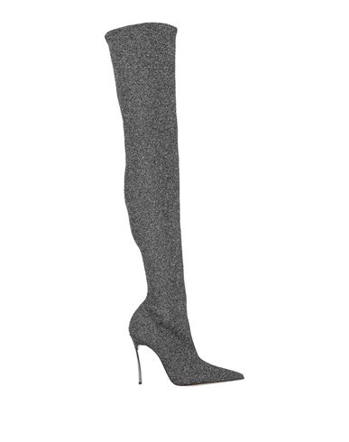 Casadei Superblade Lurex - Woman Over The Knee Boots Gun Metal 38 In Silver