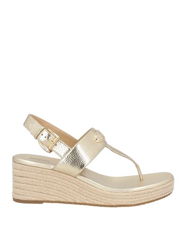 Shop Michael Michael Kors Woman Espadrilles Gold Size 7 Leather