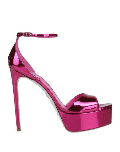 René Caovilla Rene' Caovilla Woman Sandals Fuchsia Size 9 Leather In Pink