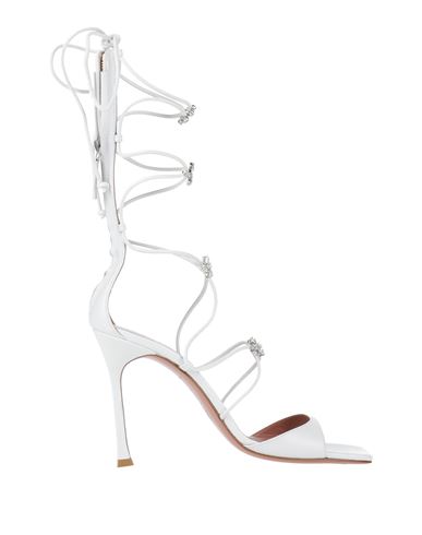 AMINA MUADDI AMINA MUADDI WOMAN SANDALS WHITE SIZE 8 LEATHER 